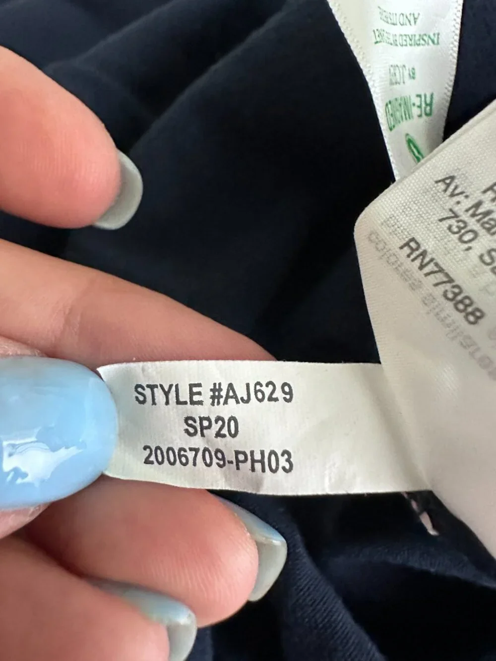 2/$30 J. Crew Long-Sleeve Tie-Back T-Shirt in Mariner Cloth Navy Medium #A1952